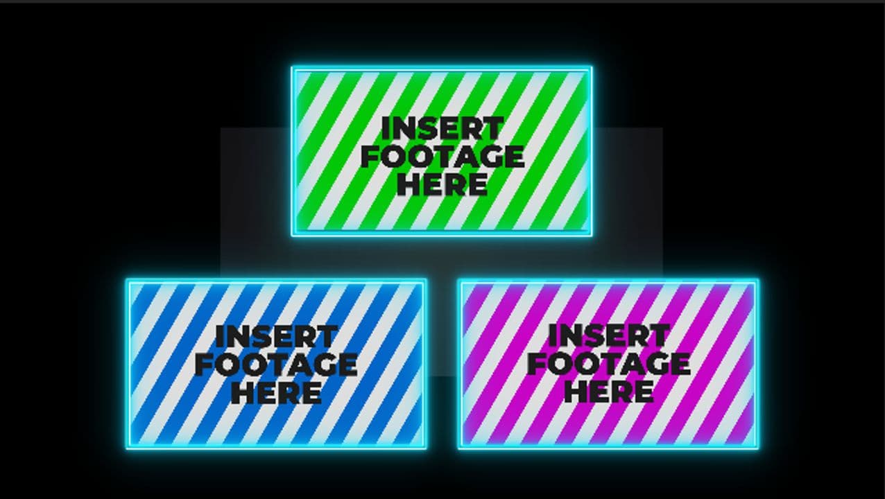 template Triangular 3-Image Display with Glowing Frames preview