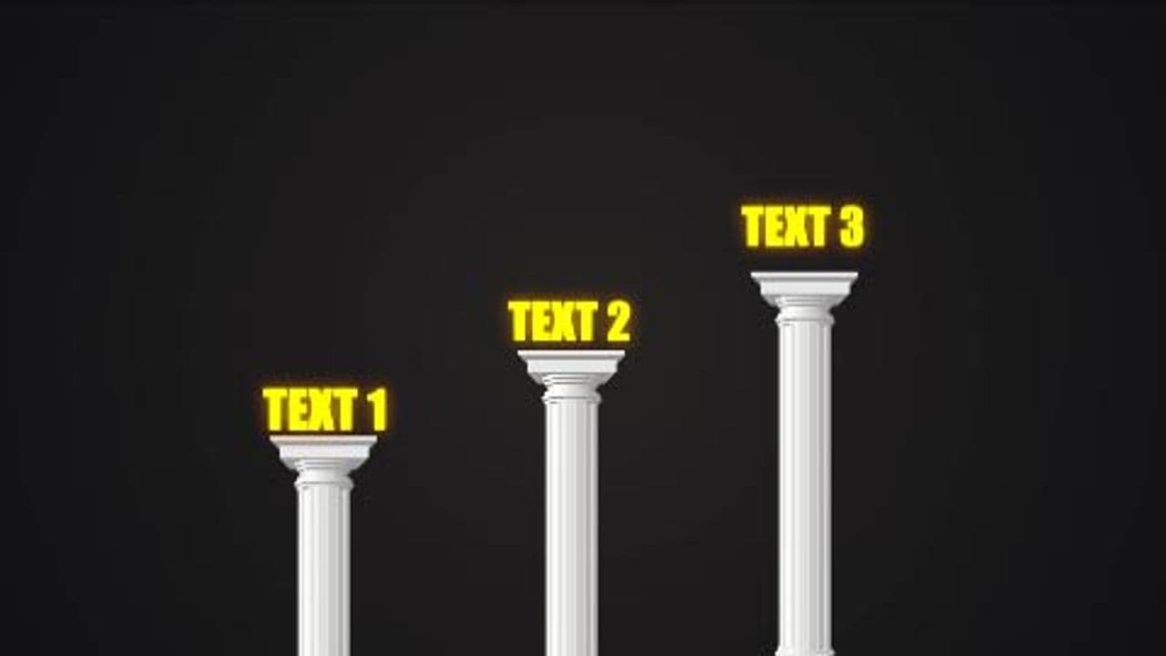 template Three Glowing Texts with Roman Pillar Accents preview