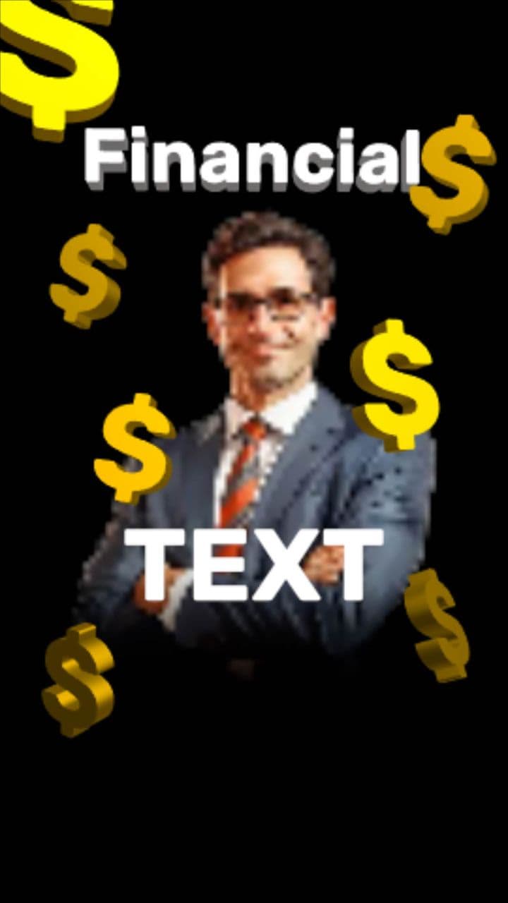 template Financial Character Animation with 3D Money Icons & Custom Text preview