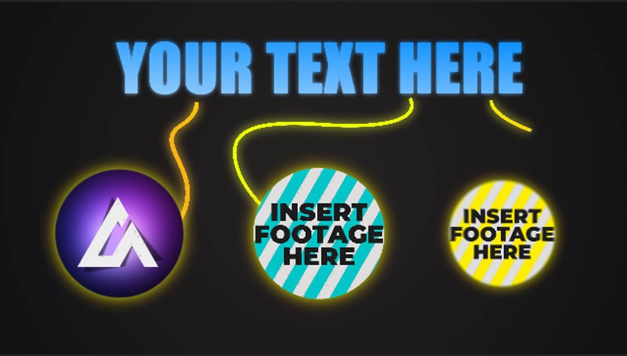 template Blue Gradient Text with Glowing Lines to 3-Logo Reveal preview