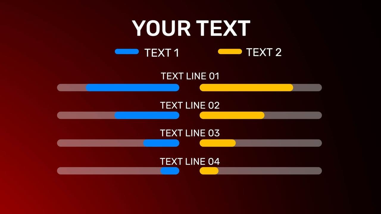 template 4 Dual-Bar Comparison Animation | Horizontal Data Split preview