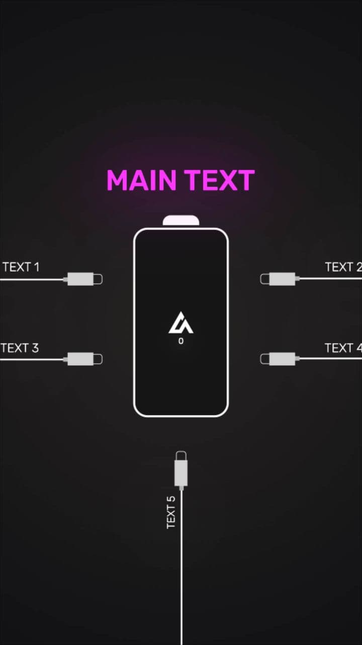 template 5 Text Slots with Final Power Highlight | Charging Insight Animation preview