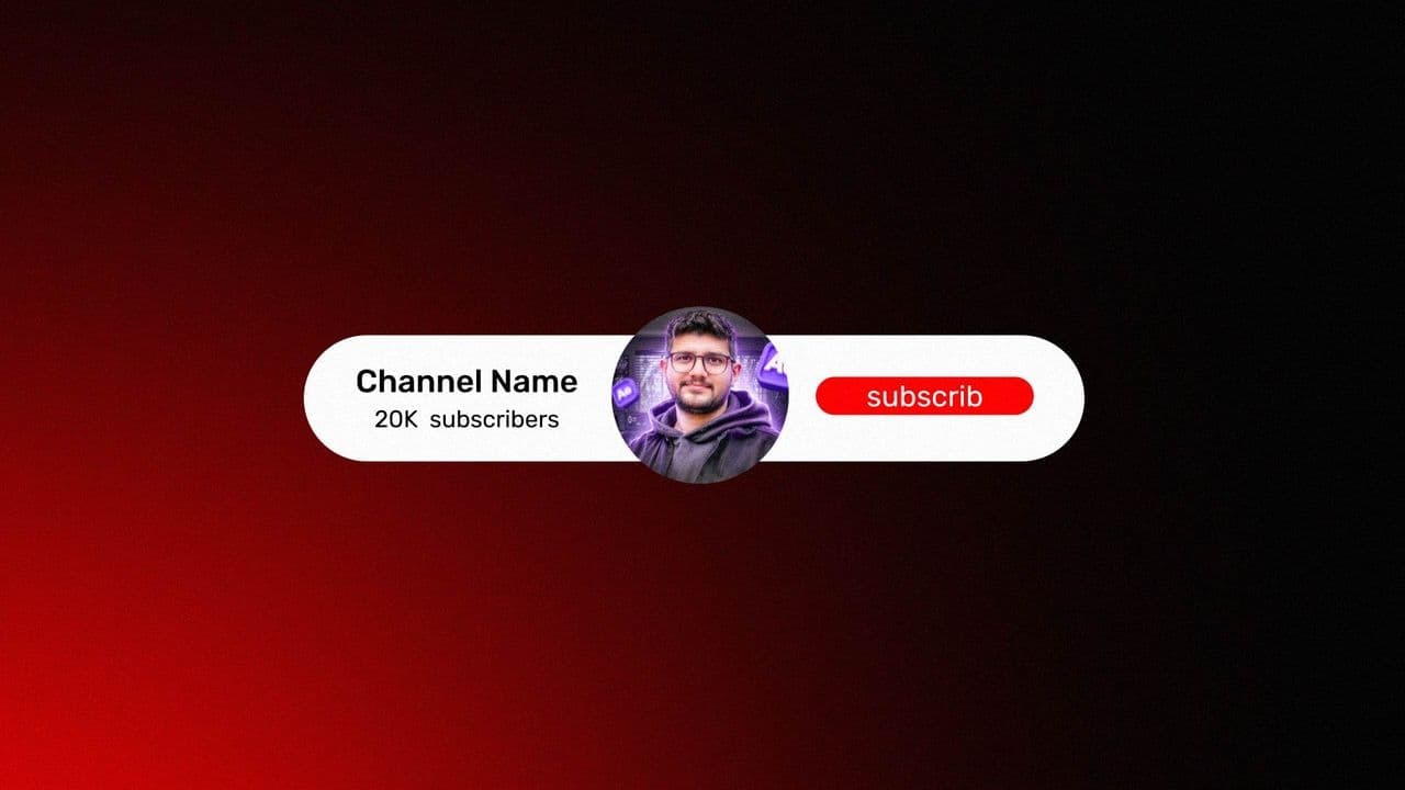 template YouTube Subscribe Bar Animation with Avatar & Stats | Clean CTA Ending preview